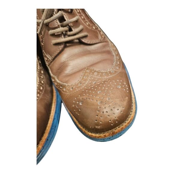 COLE HAAN Lunargrand Taupe Leather Wingtip Oxfords - Size 9 1/2 - Picture 7 of 10